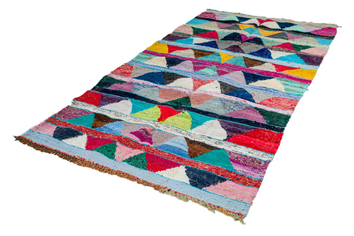 Tapis berbère marocain Boucherouite 135 x 265 cm