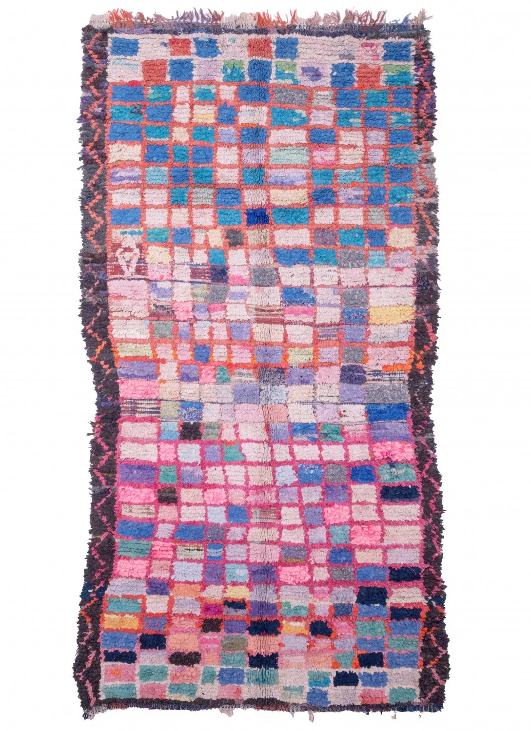 Tapis berbère marocain Boucherouite 290 x 150 cm