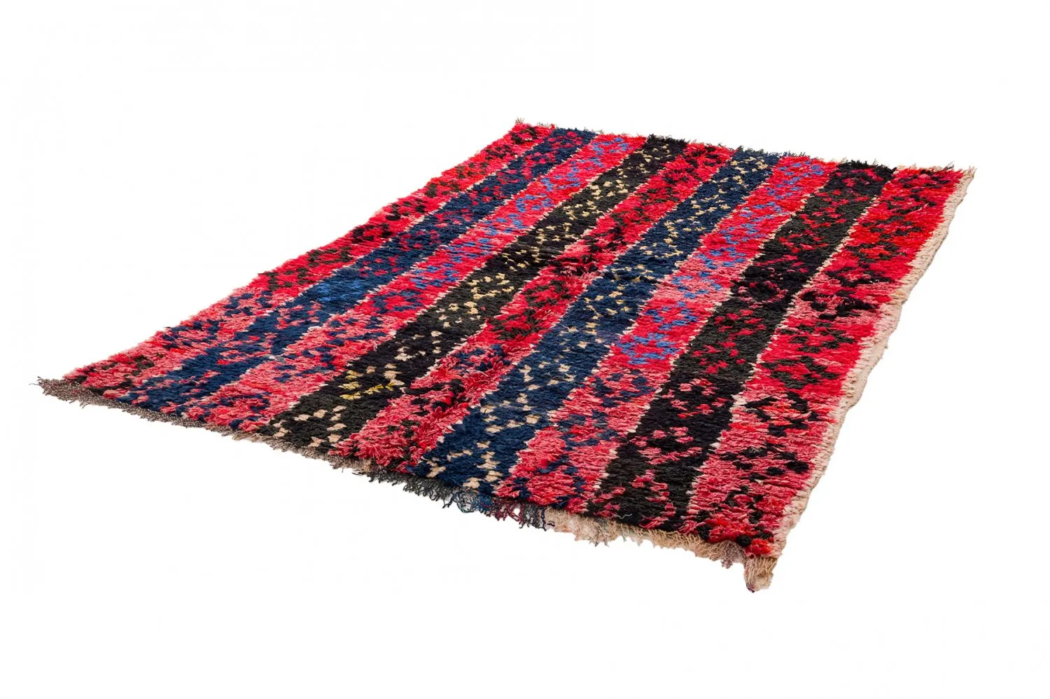 Tapis berbère marocain Boucherouite 135 x 205 cm