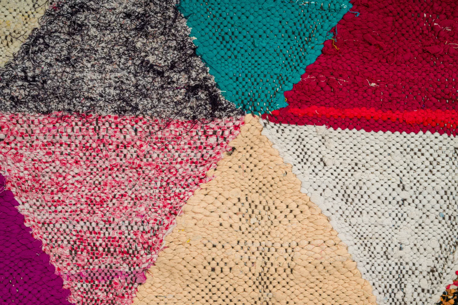 Tapis berbère marocain Boucherouite 130 x 280 cm