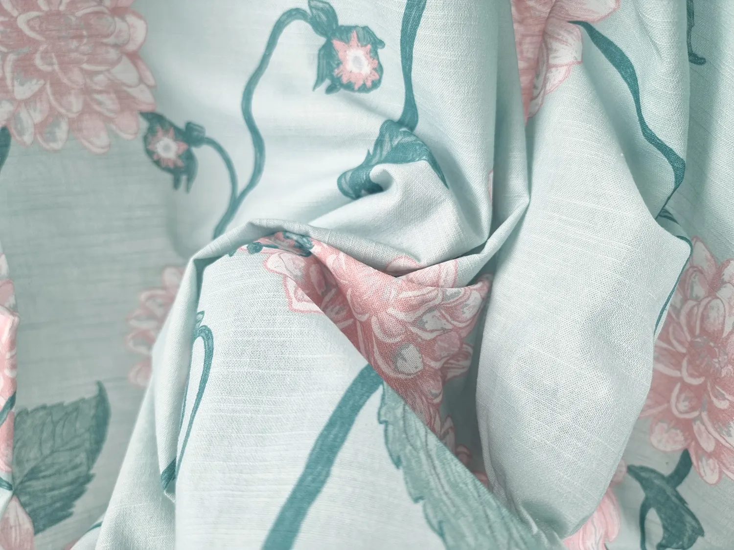 Rideaux - Rideau en coton Alyssa (vert/rose)