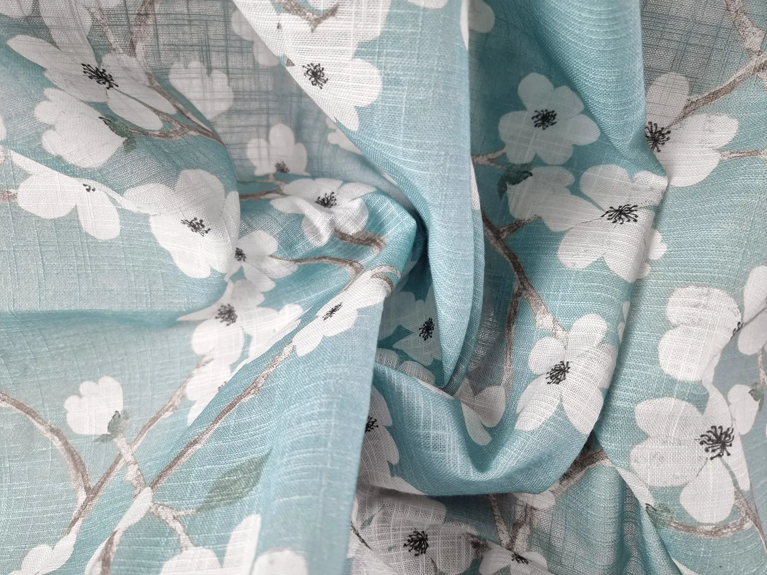 Rideaux - Rideau en coton - Pia-Li (turquoise)