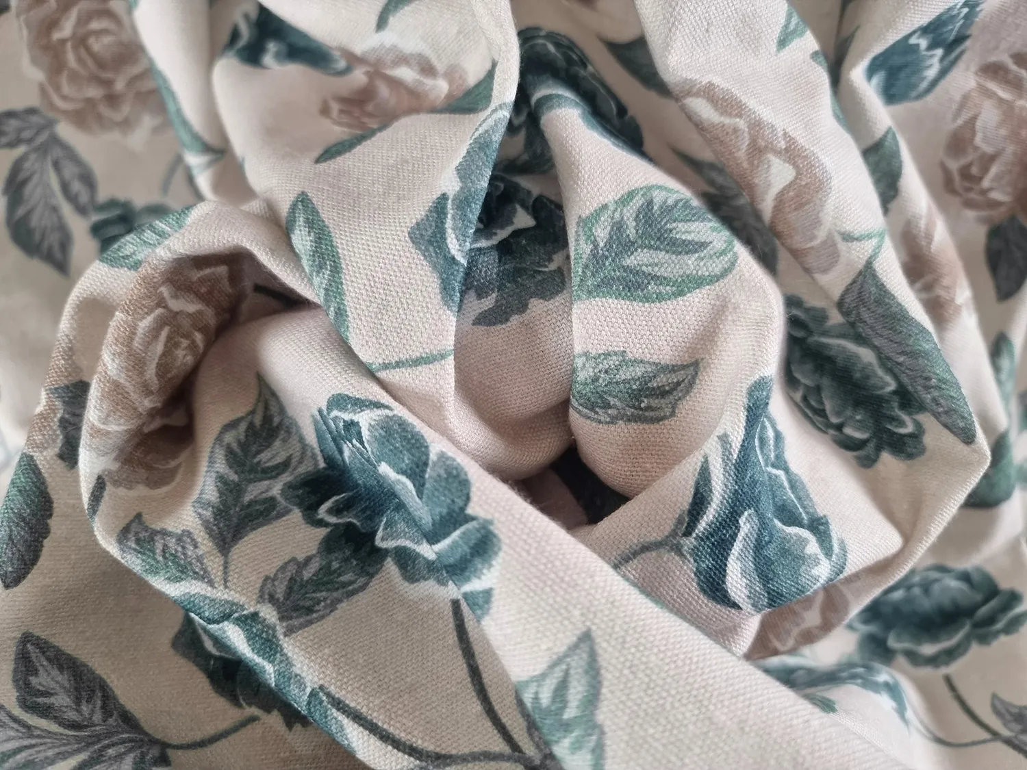 Rideaux - Rideau en coton Wreath (bleu)