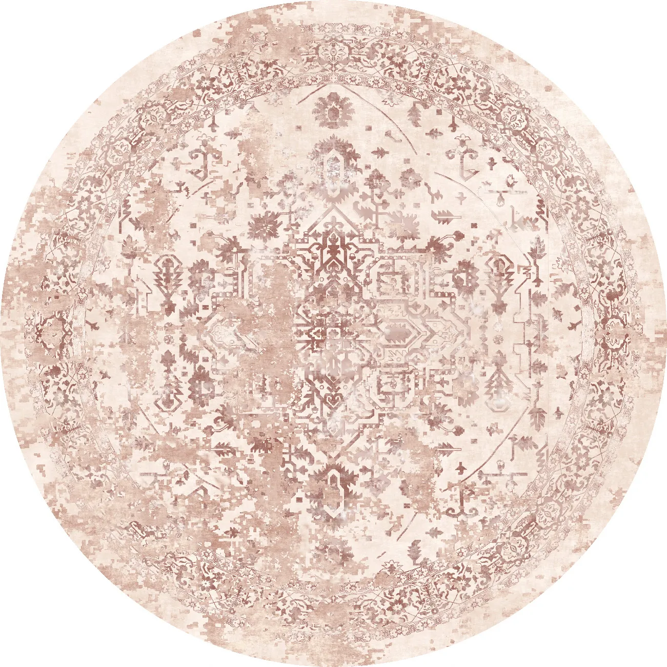 Tapis rond - Mateur (rose)
