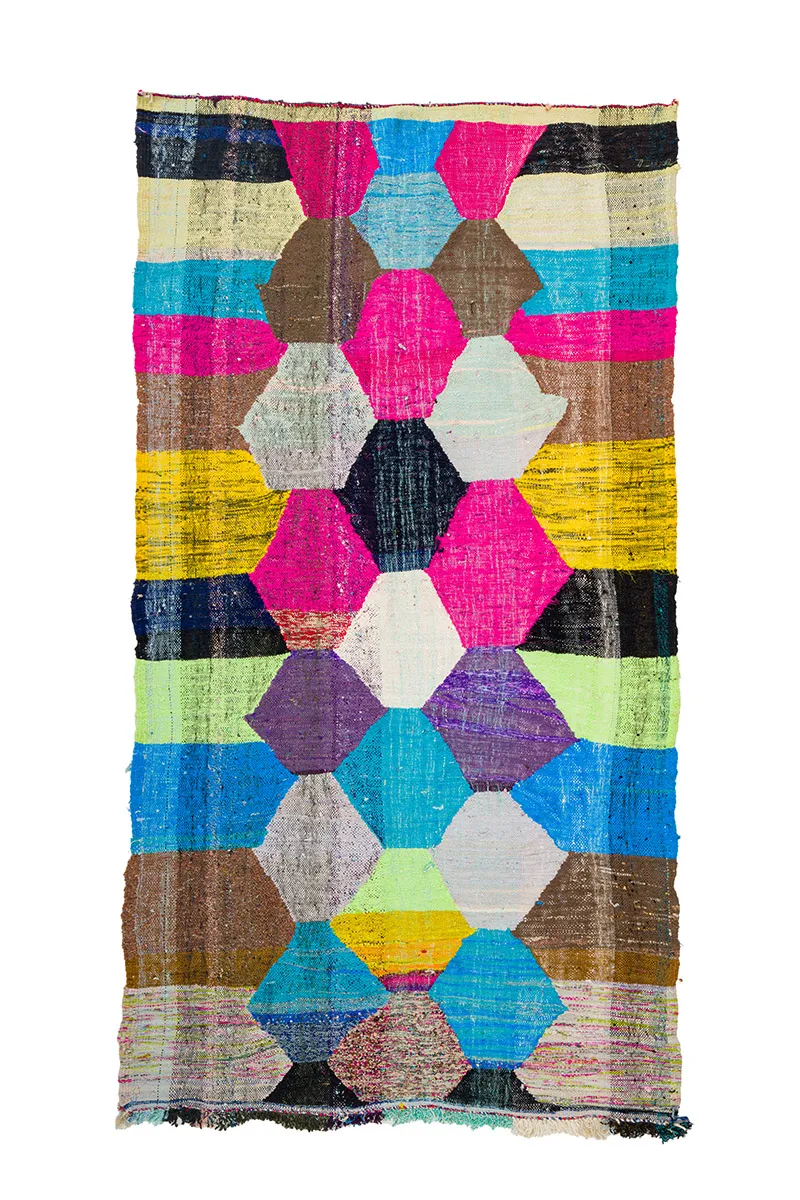 Tapis berbère marocain Boucherouite 150 x 285 cm