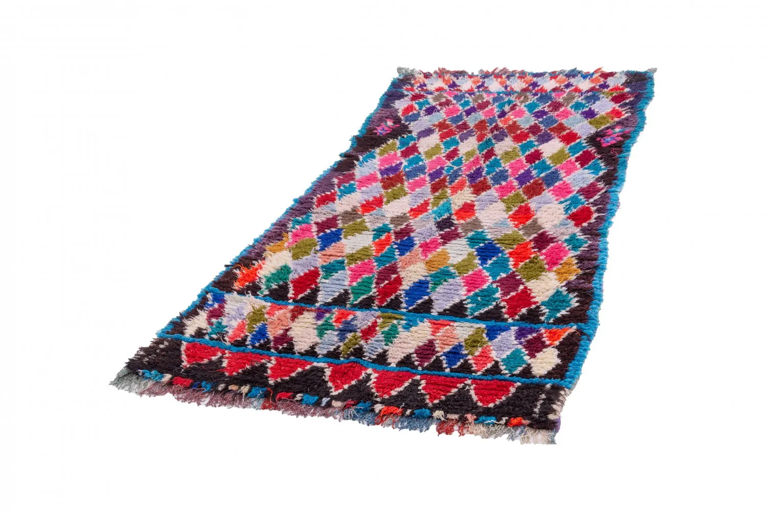 Tapis Marocain Berbère Boucherouite 225 x 105 cm
