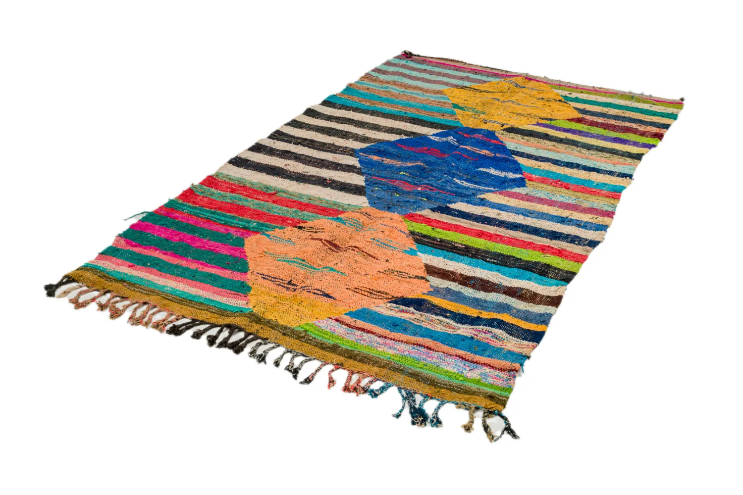 Tapis berbère marocain Boucherouite 135 x 230 cm