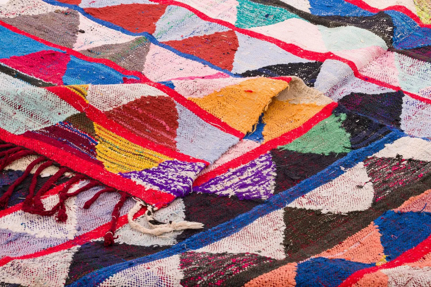 Tapis berbère marocain Boucherouite 145 x 240 cm