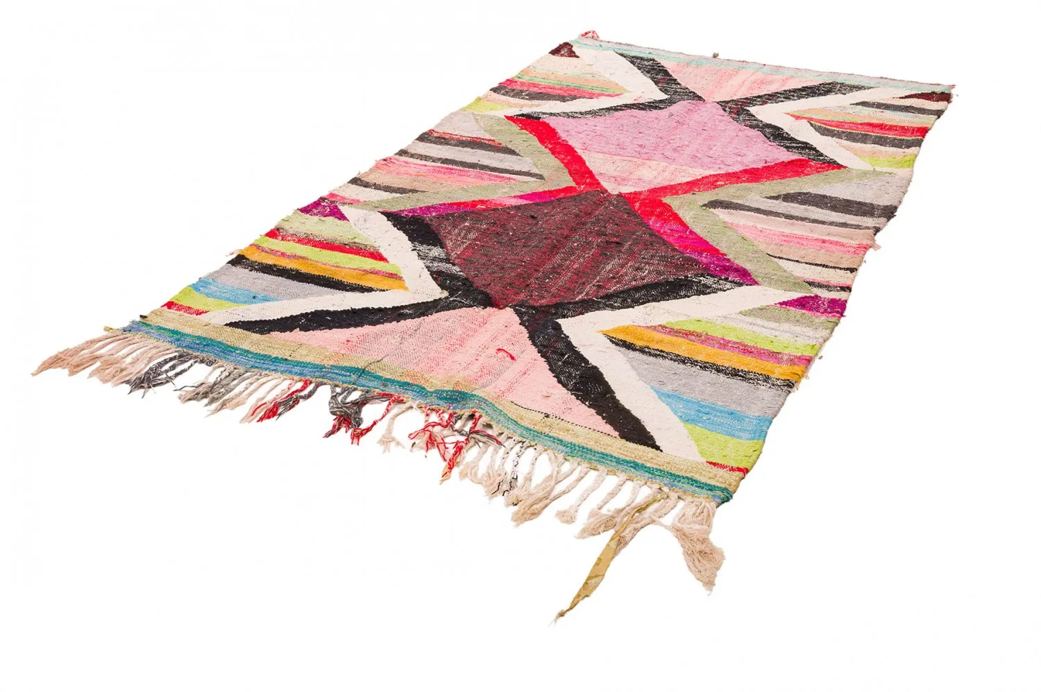 Tapis berbère marocain Boucherouite 135 x 245 cm