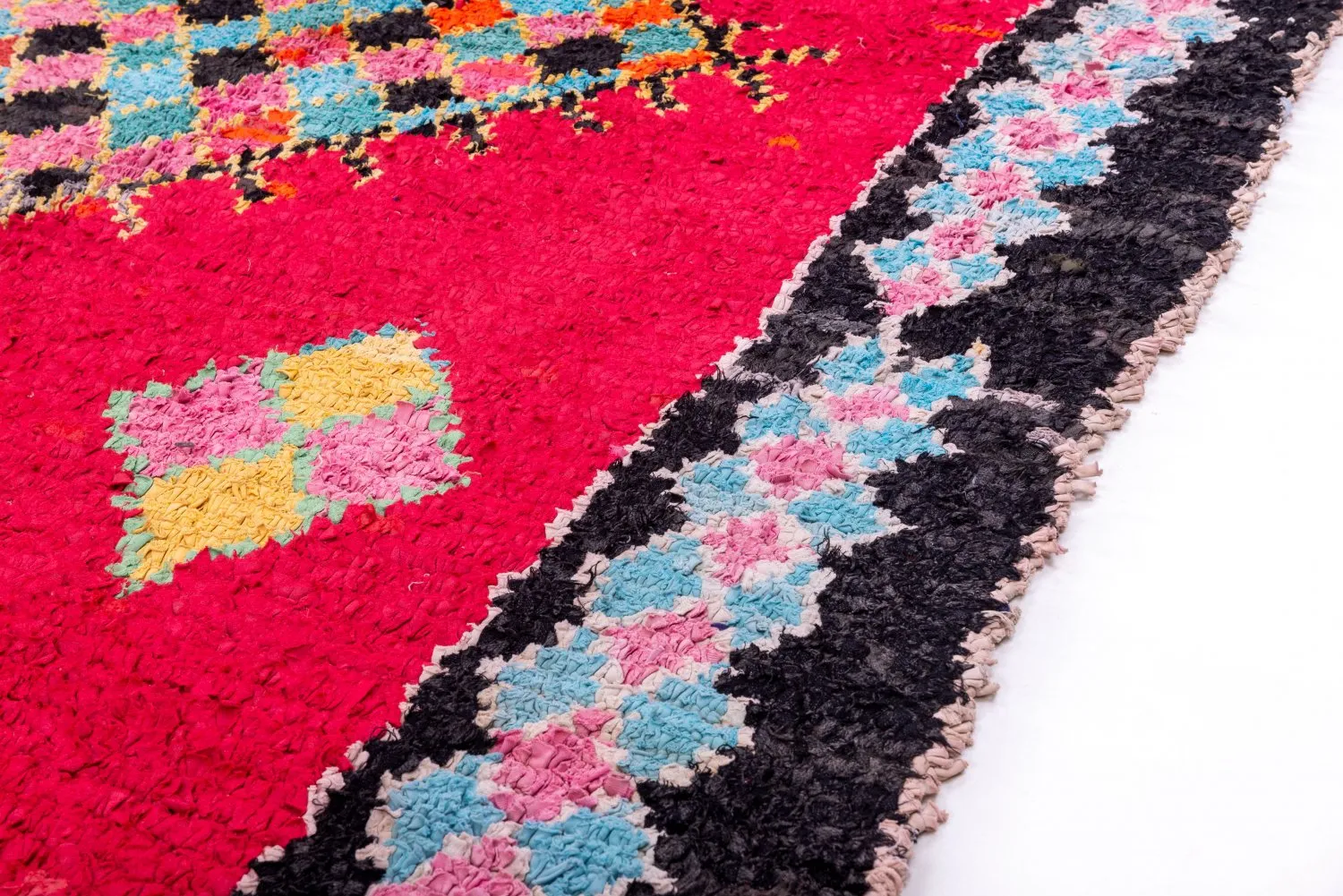 Tapis berbère marocain Boucherouite 325 x 145 cm