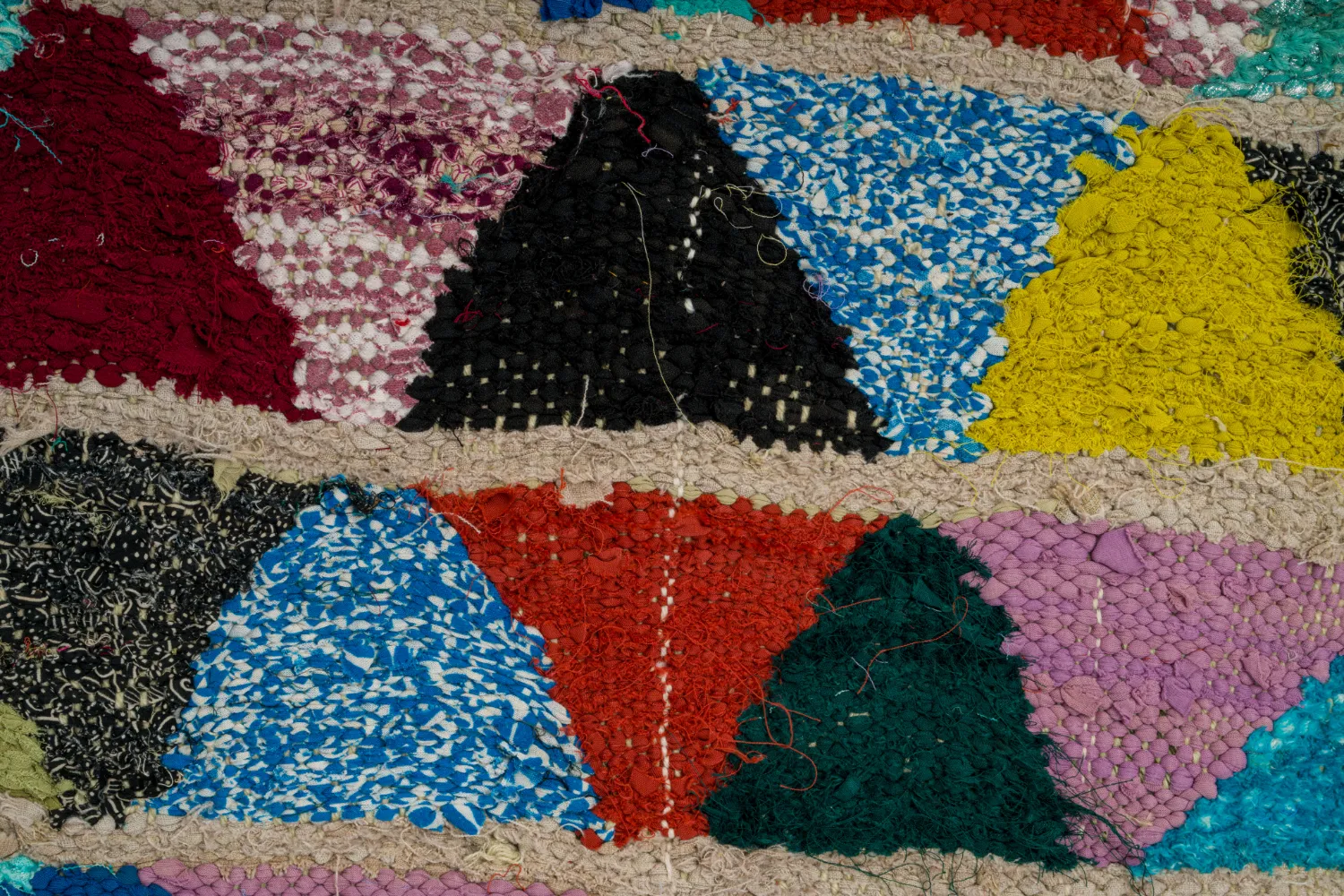 Tapis berbère marocain Boucherouite 125 x 255 cm