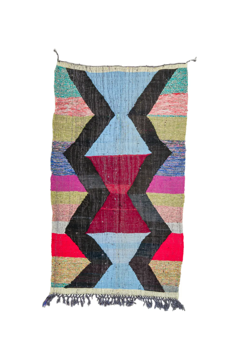 Tapis berbère marocain Boucherouite 135 x 240 cm