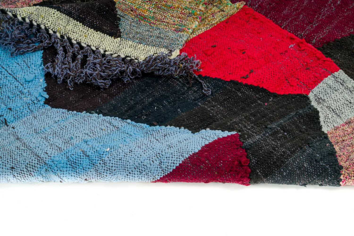 Tapis berbère marocain Boucherouite 135 x 240 cm