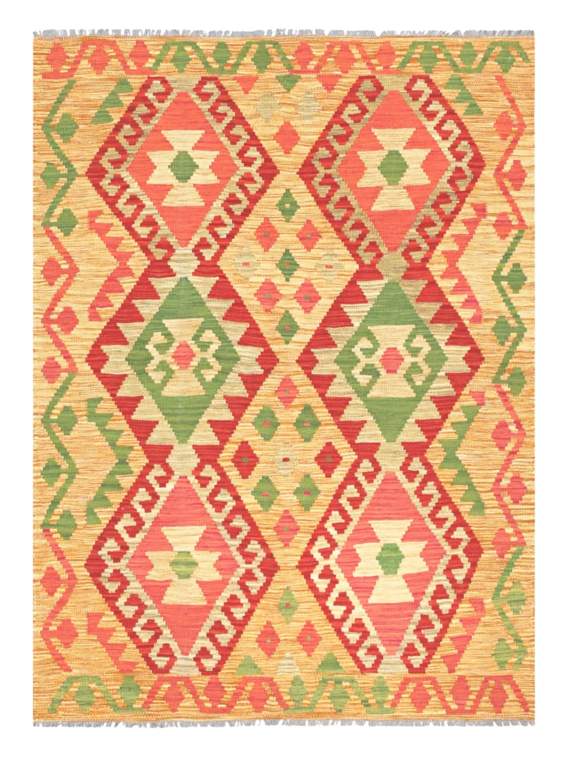 Tapis Oriental - Vegi Kelim Hand Woven - 129 x 177 cm