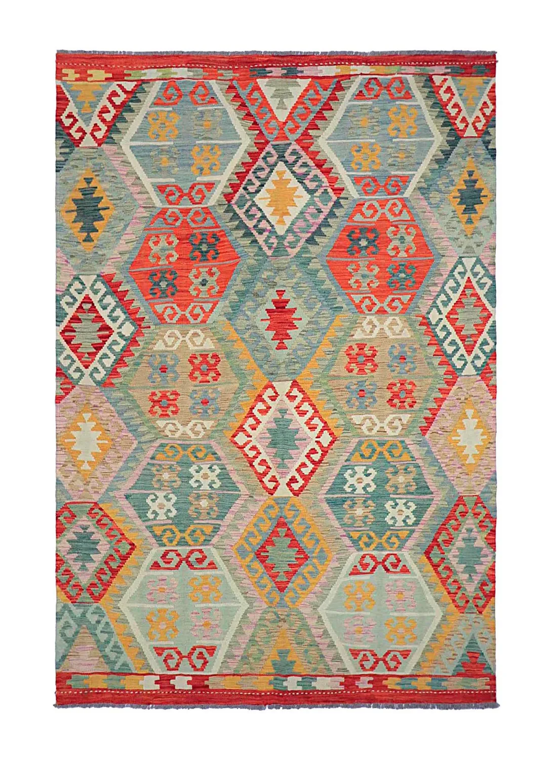 Tapis Oriental - Vegi Kelim Hand Woven - 171 x 253 cm