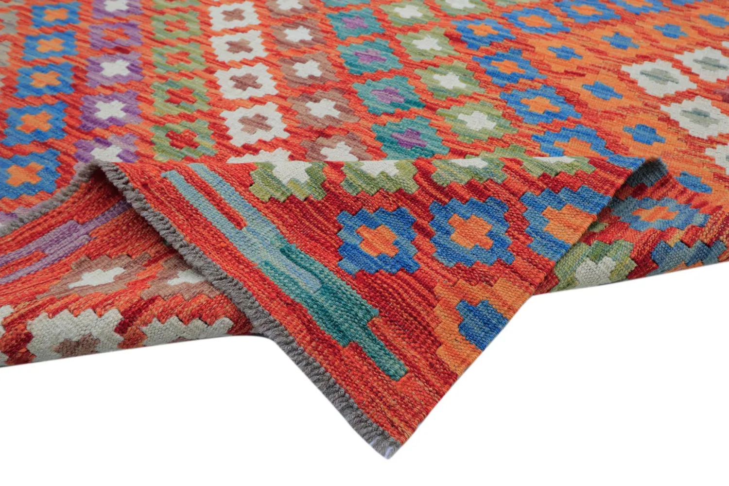 Tapis Oriental - Vegi Kelim Hand Woven - 207 x 301 cm