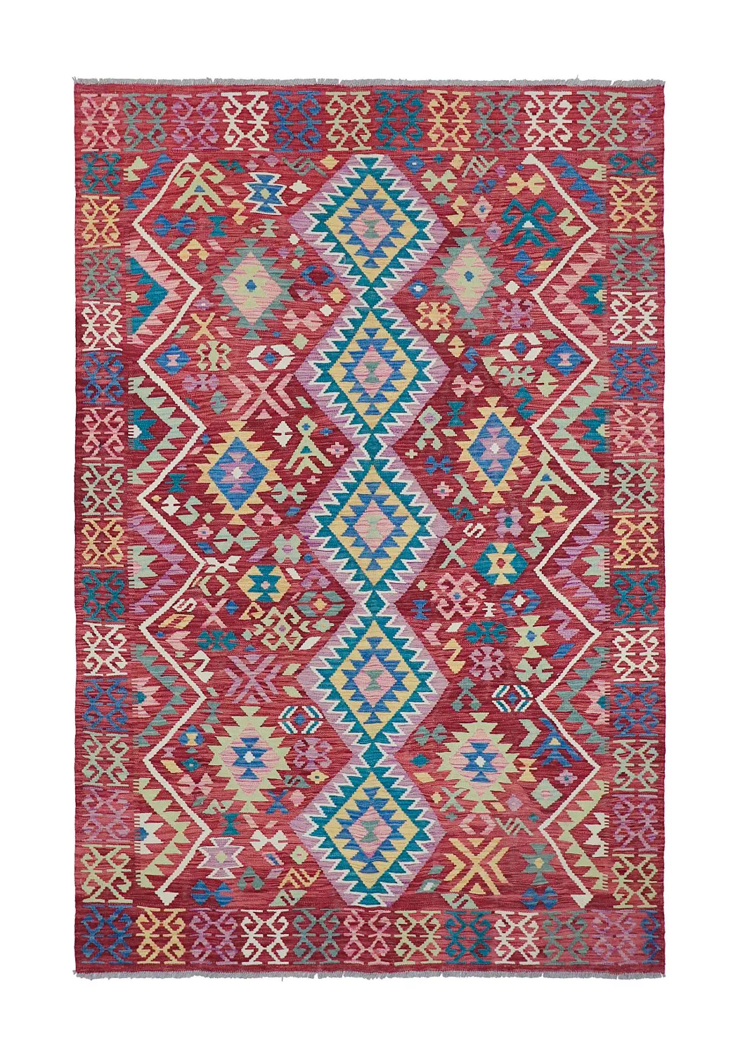 Tapis Oriental - Vegi Kelim Hand Woven - 161 x 243 cm
