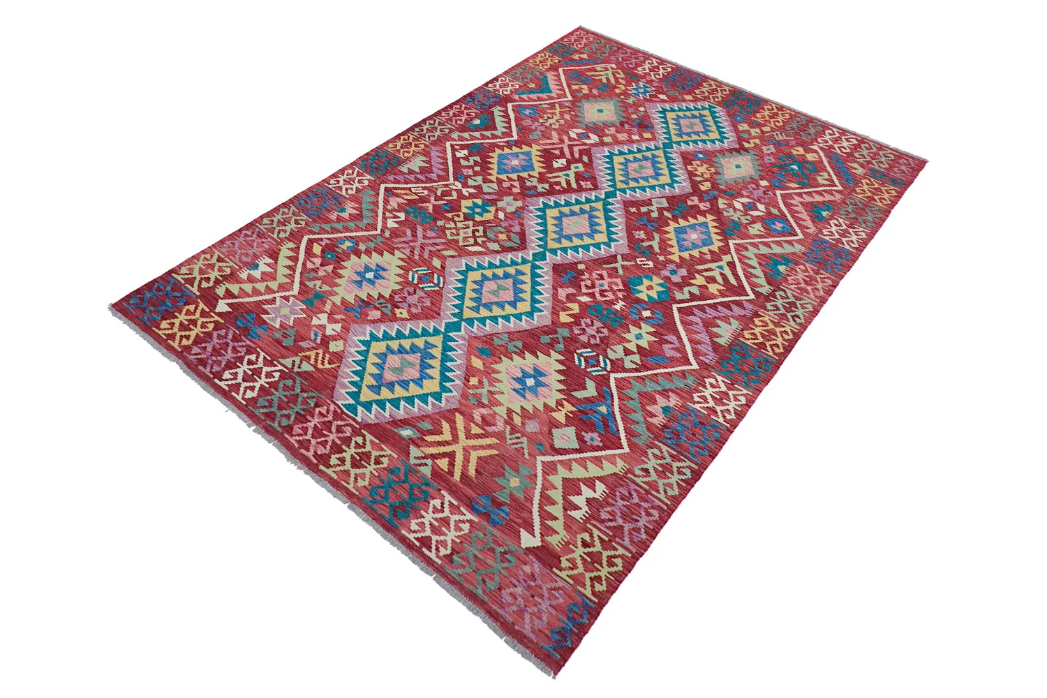 Tapis Oriental - Vegi Kelim Hand Woven - 161 x 243 cm