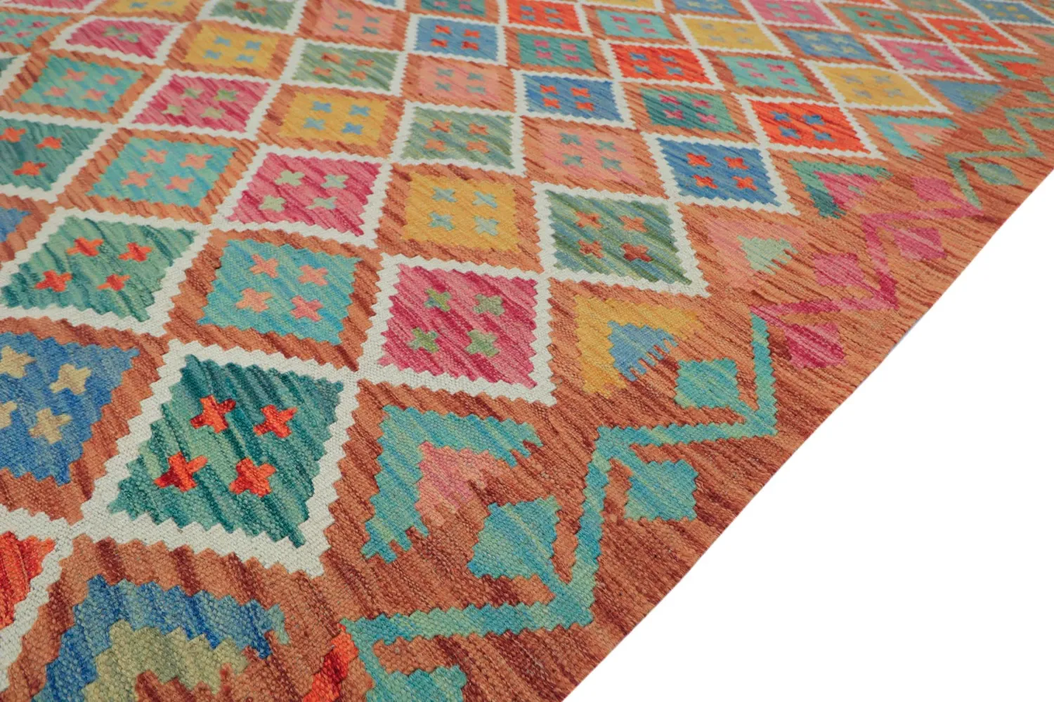 Tapis Oriental - Vegi Kelim Hand Woven - 202 x 294 cm