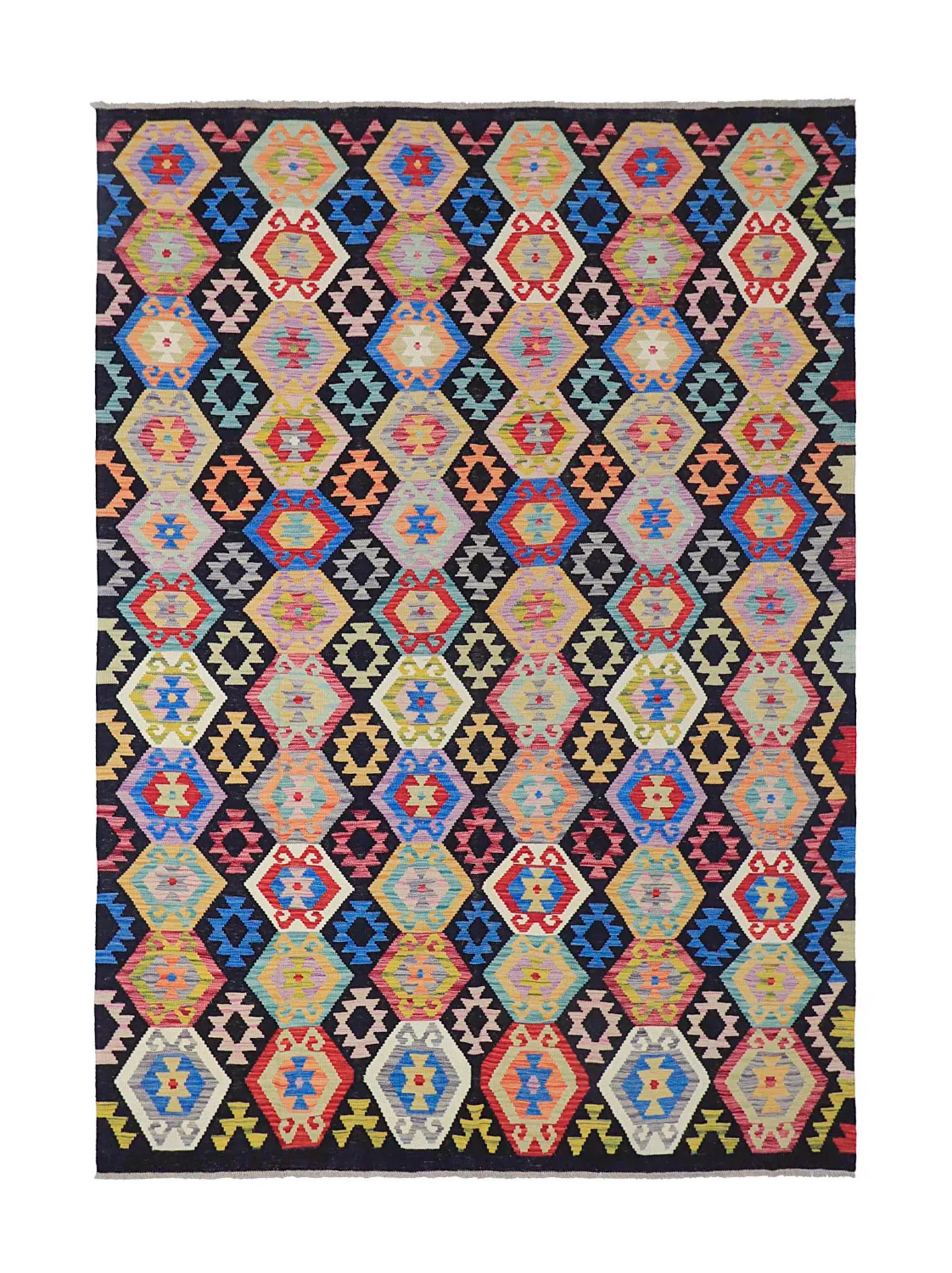 Tapis Oriental - Vegi Kelim Hand Woven - 204 x 294 cm