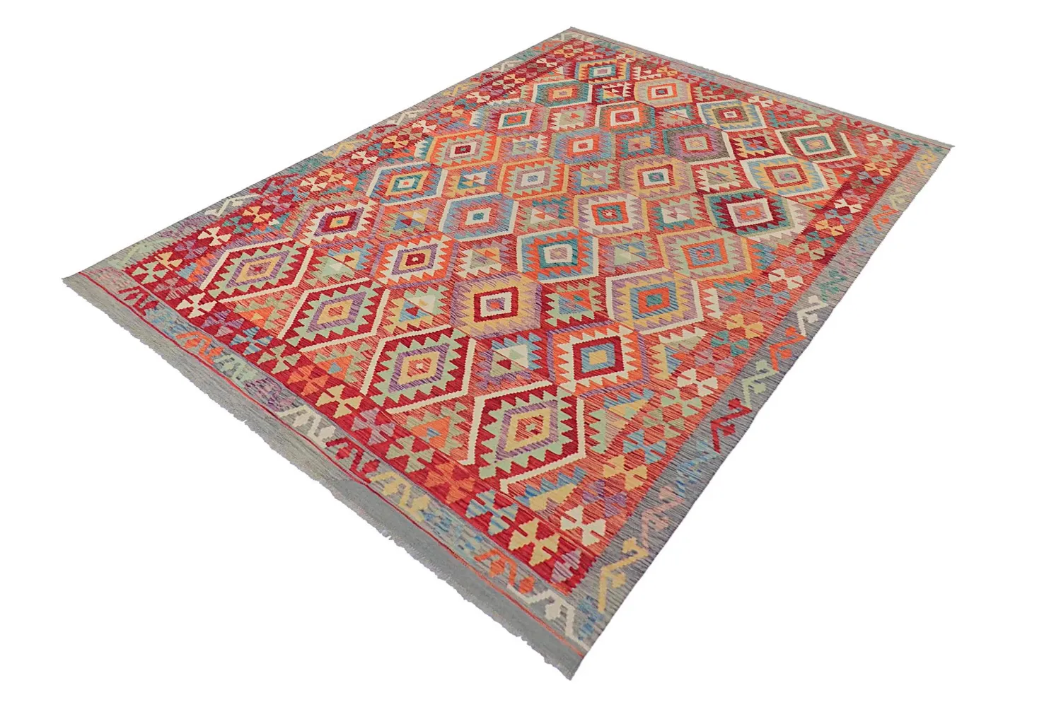 Tapis Oriental - Vegi Kelim Hand Woven - 200 x 286 cm