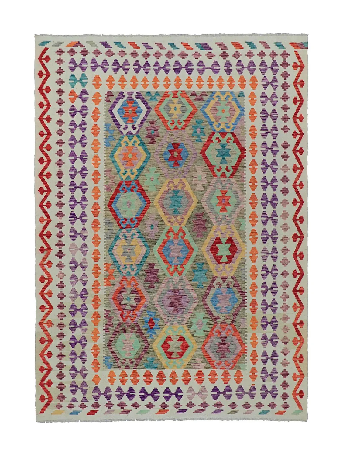 Tapis Oriental - Vegi Kelim Hand Woven - 175 x 245 cm