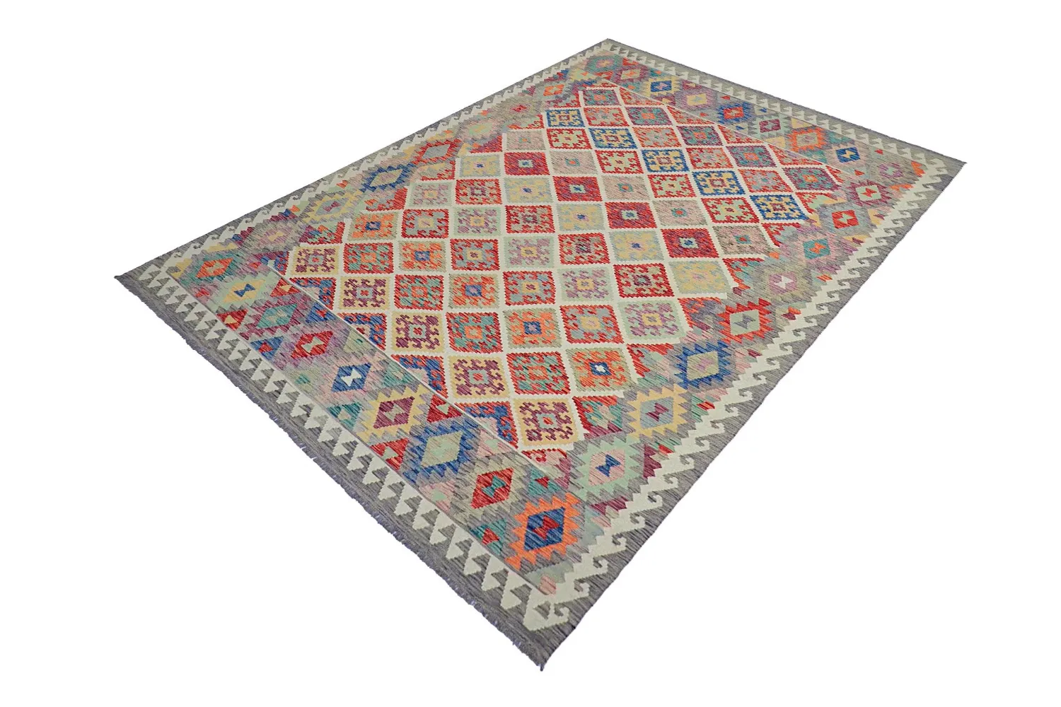 Tapis Oriental - Vegi Kelim Hand Woven - 207 x 291 cm