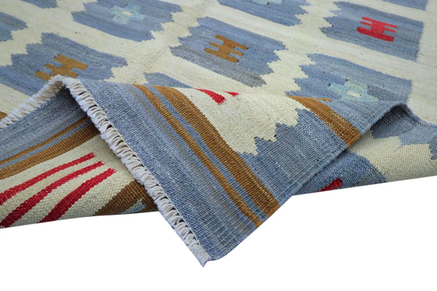 Tapis Oriental - Vegi Kelim Hand Woven - 100 x 148 cm