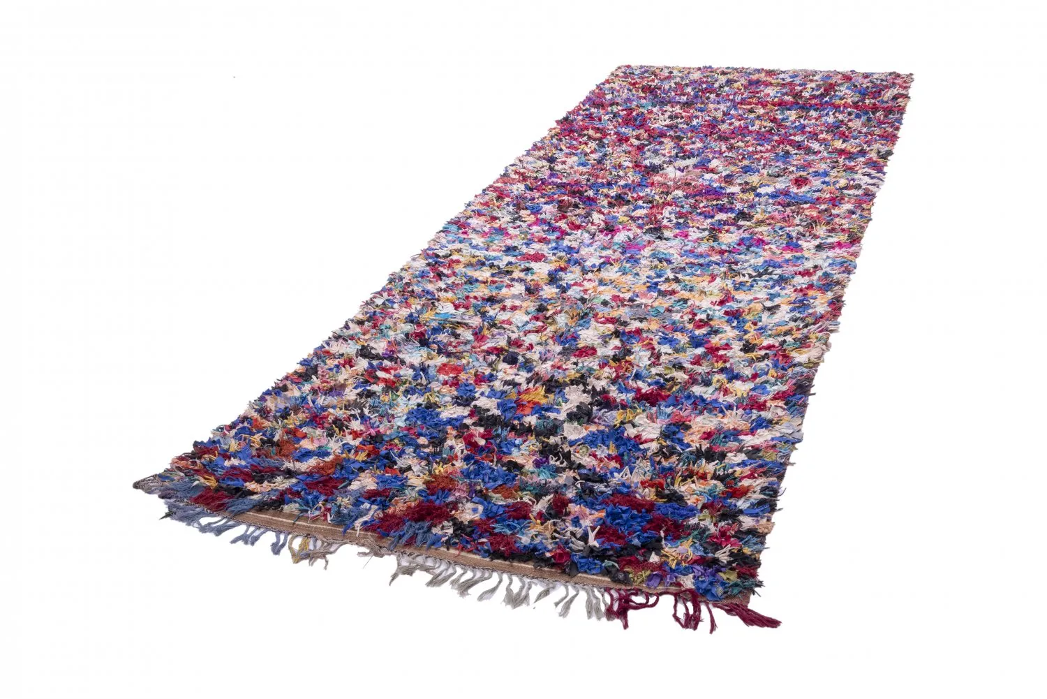 Tapis berbère marocain Boucherouite 370 x 145 cm