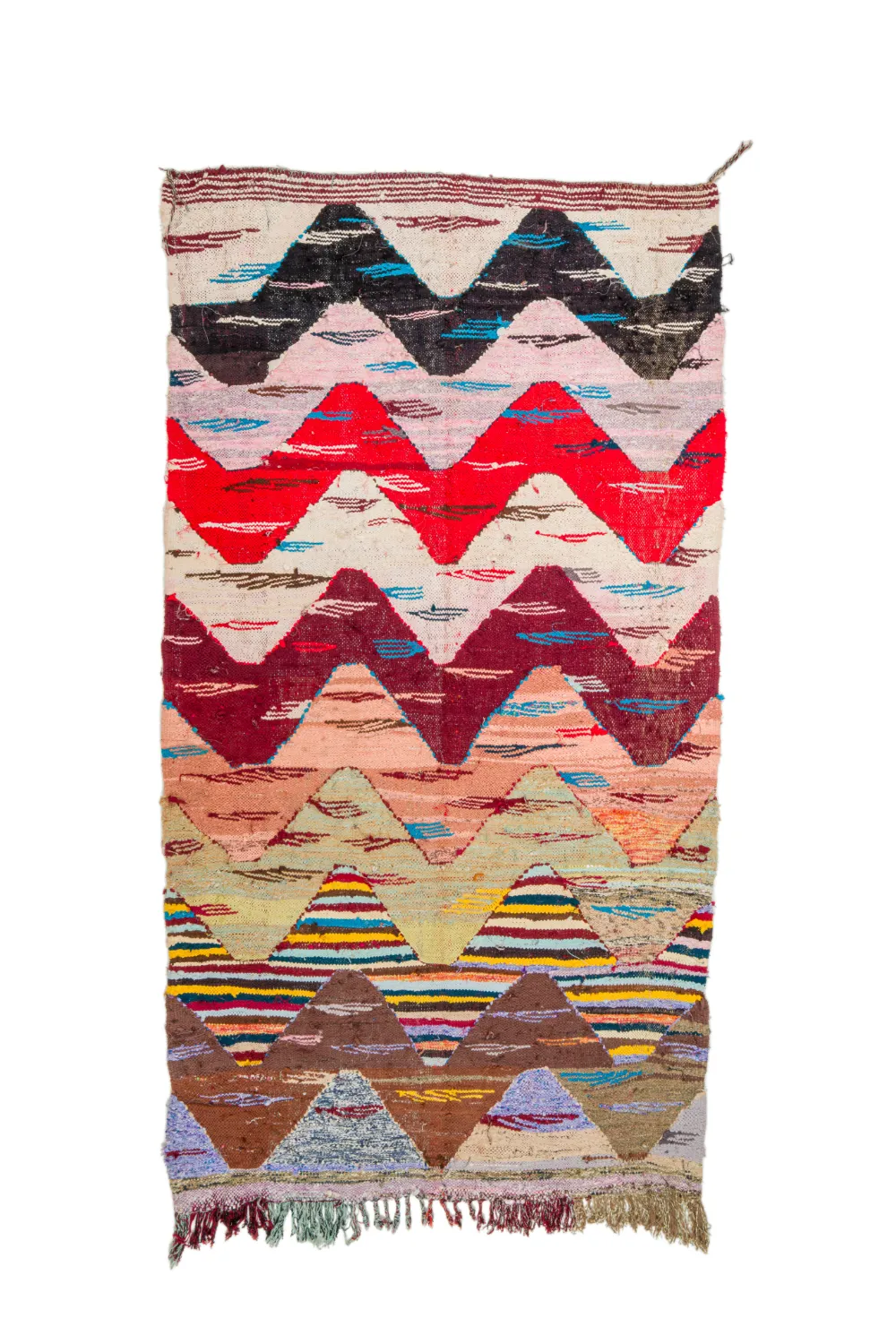 Tapis berbère marocain Boucherouite 160 x 295 cm