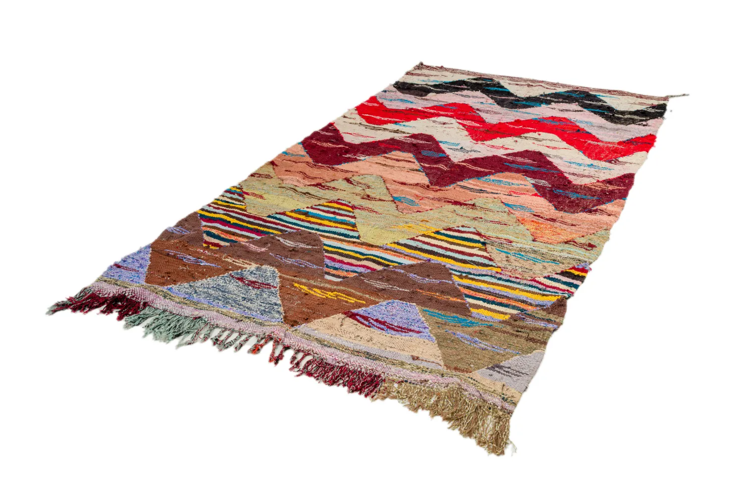 Tapis berbère marocain Boucherouite 160 x 295 cm