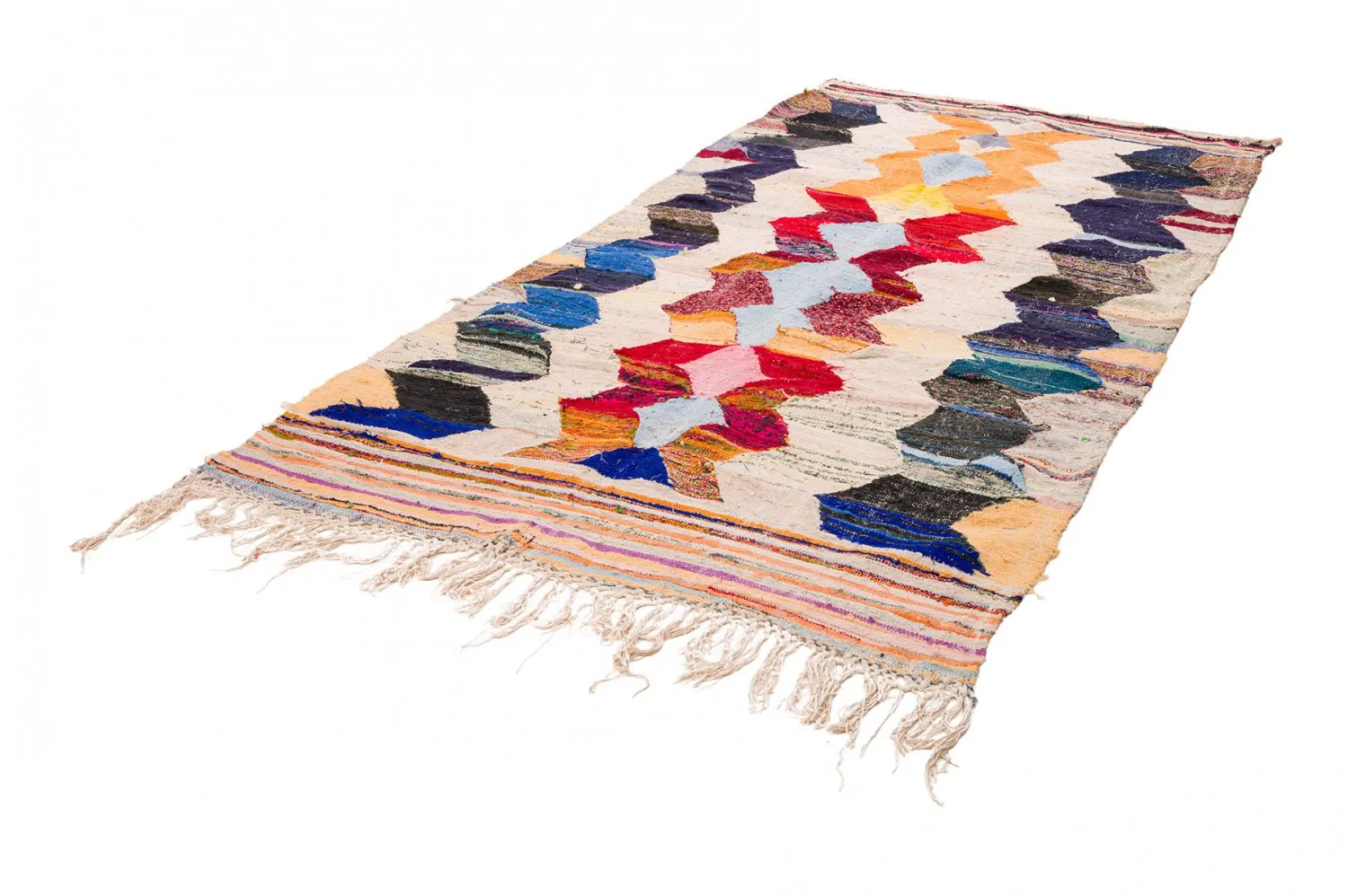 Tapis berbère marocain Boucherouite 155 x 325 cm