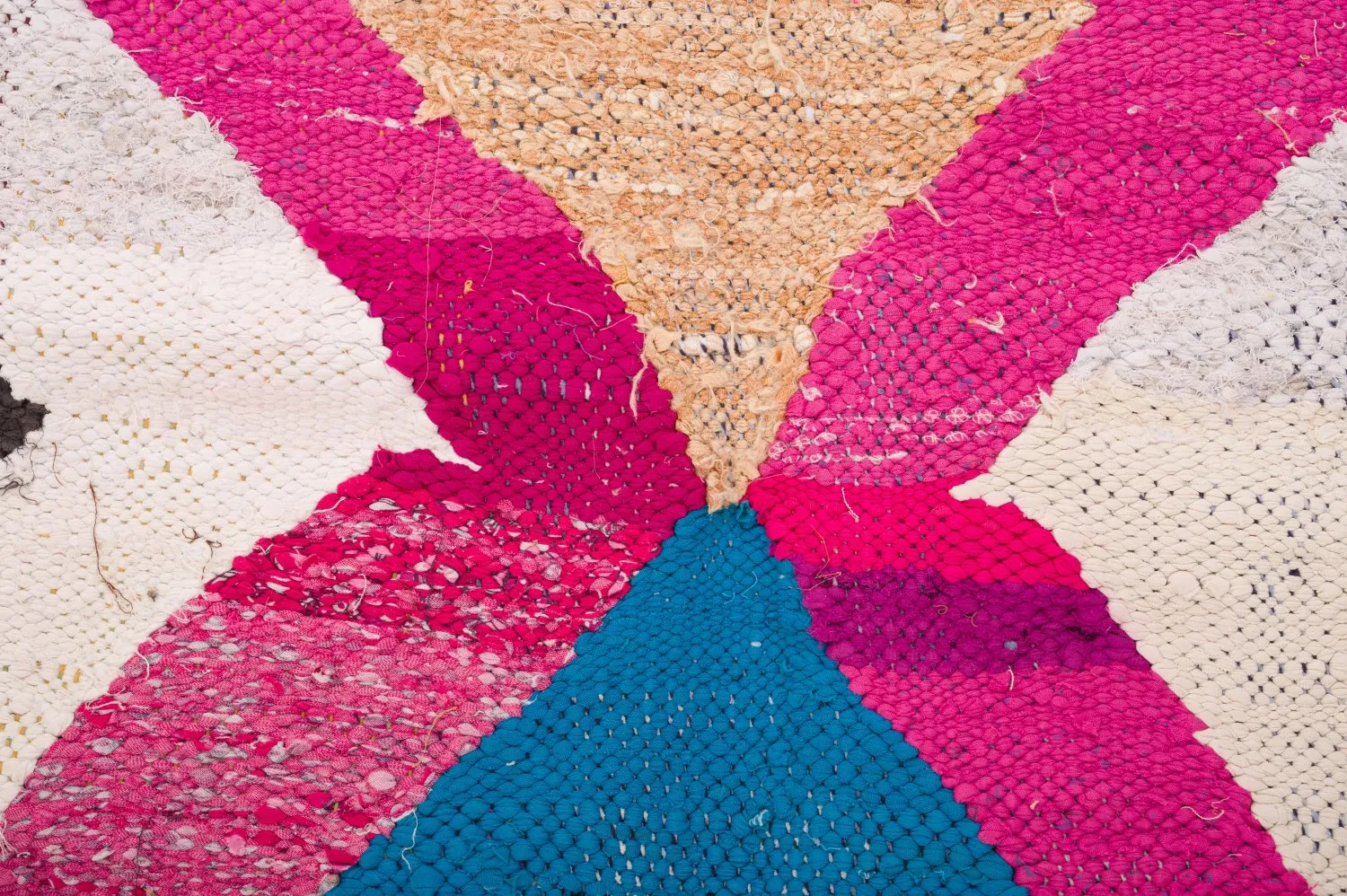 Tapis berbère marocain Boucherouite 120 x 265 cm