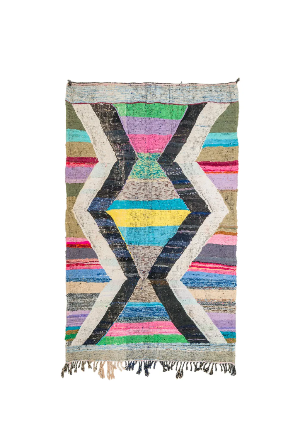 Tapis berbère marocain Boucherouite 130 x 220 cm