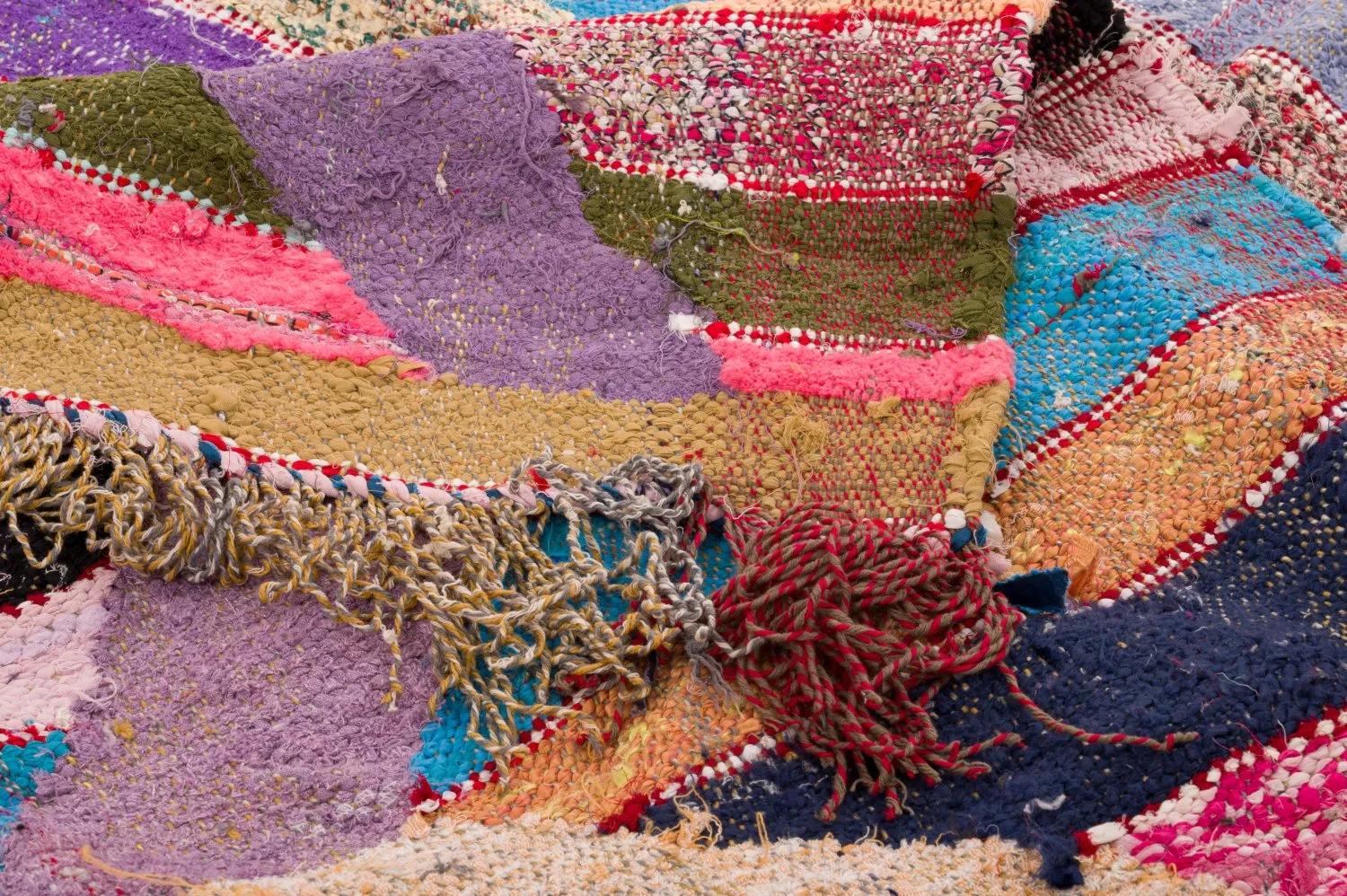 Tapis berbère marocain Boucherouite 125 x 265 cm