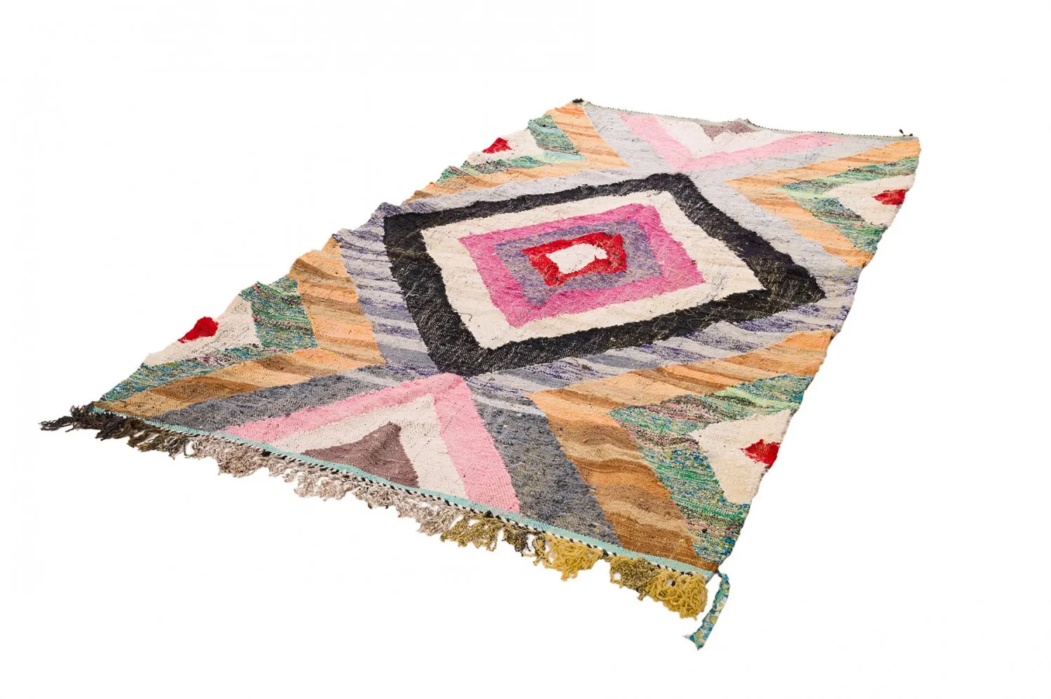 Tapis berbère marocain Boucherouite 155 x 285 cm
