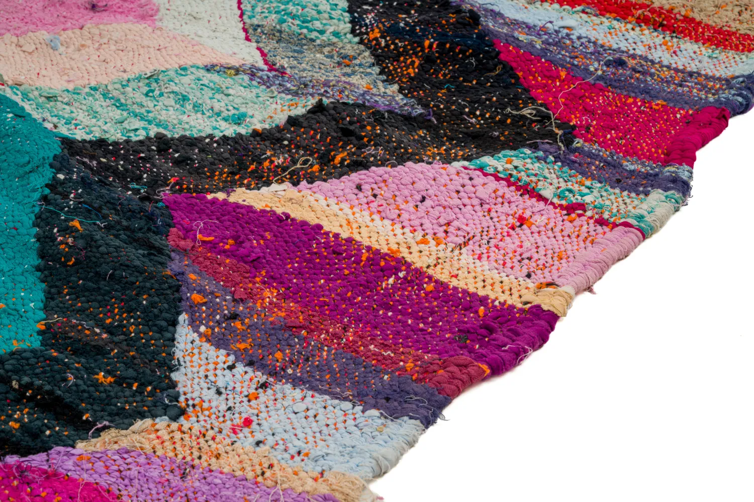 Tapis berbère marocain Boucherouite 130 x 235 cm