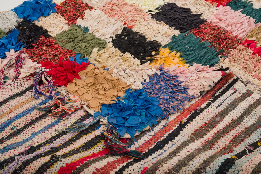 Tapis berbère marocain Boucherouite 280 x 155 cm