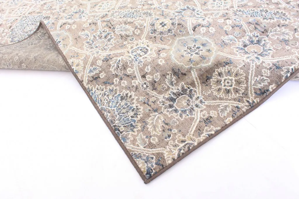 Tapis Wilton - Sanandaj (bleu-beige)