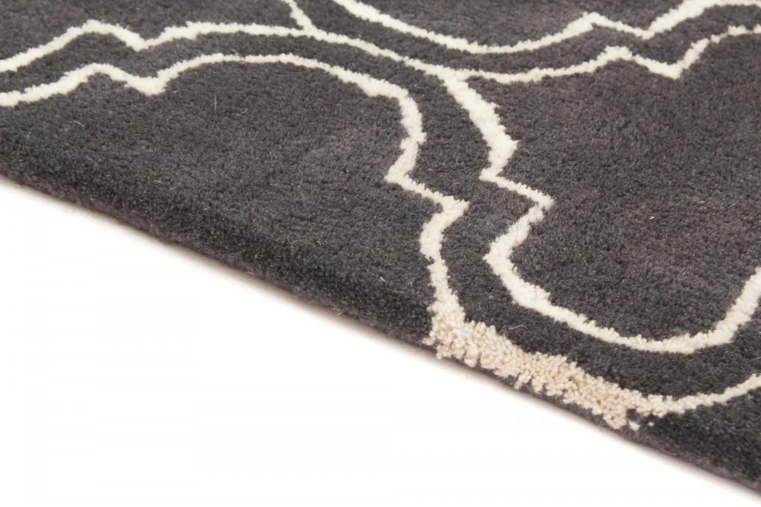 Tapis en laine - Korinth (gris foncé)