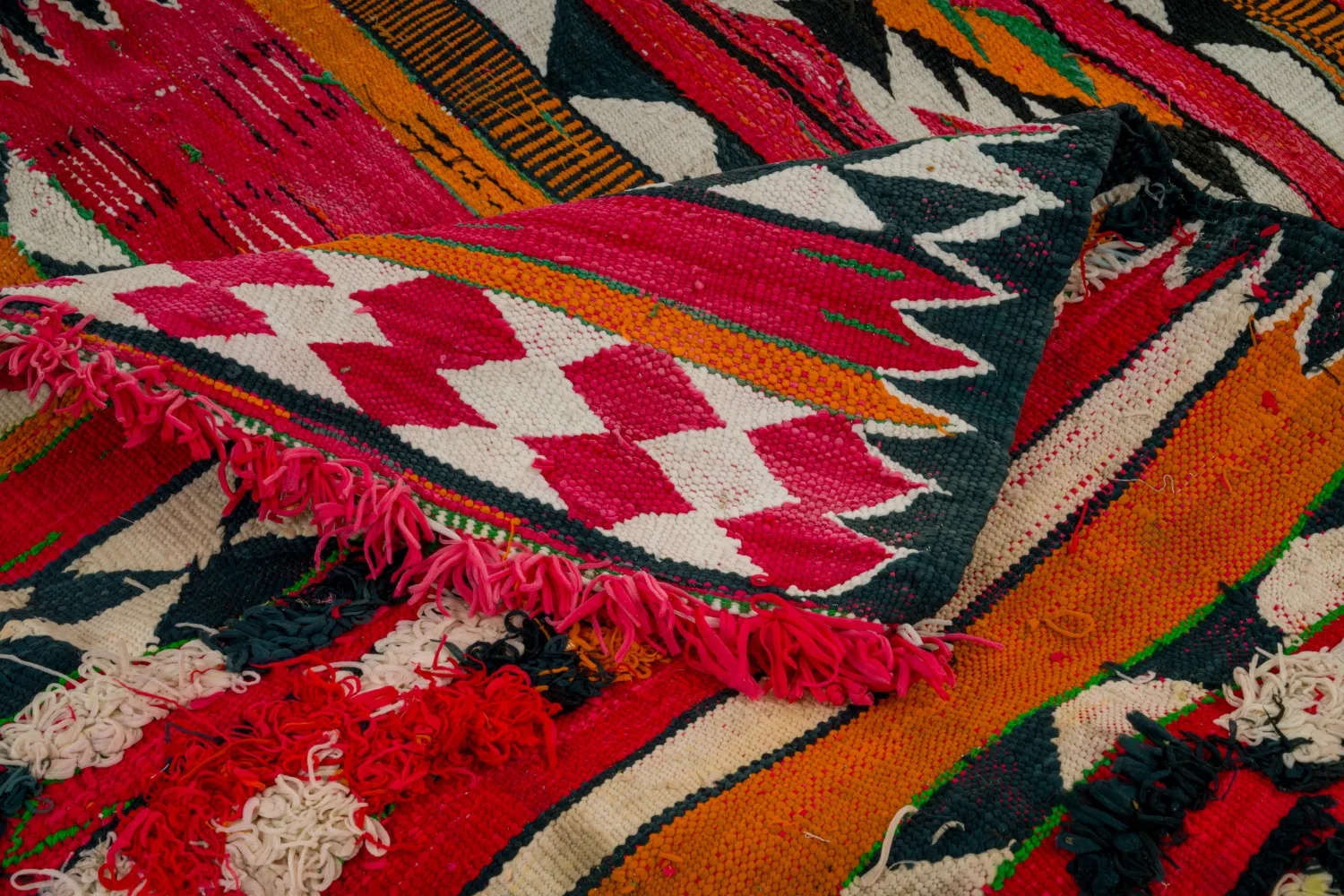 Tapis berbère marocain Boucherouite 150 x 365 cm
