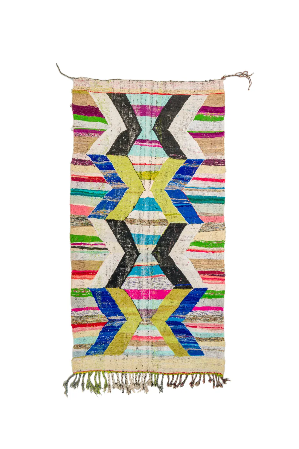 Tapis berbère marocain Boucherouite 135 x 250 cm