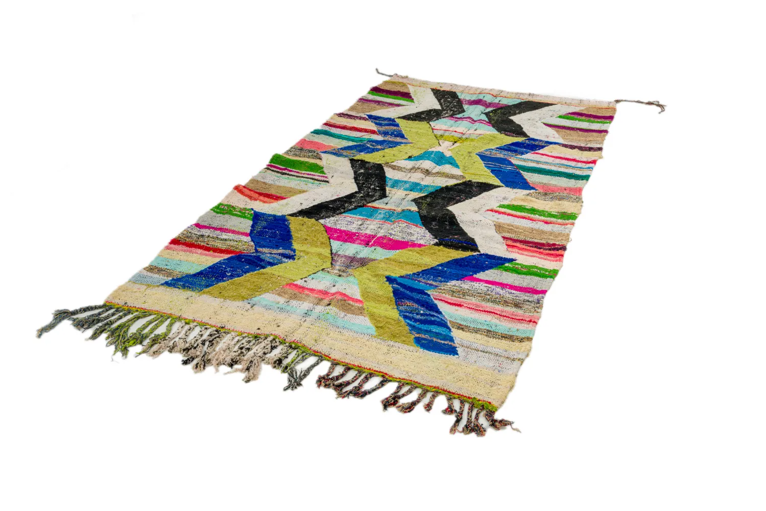 Tapis berbère marocain Boucherouite 135 x 250 cm