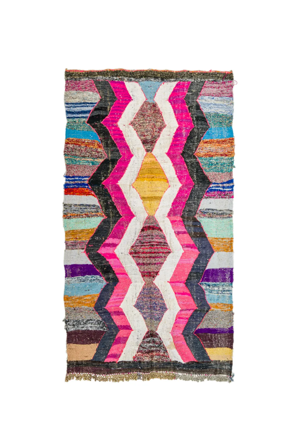 Tapis berbère marocain Boucherouite 150 x 255 cm