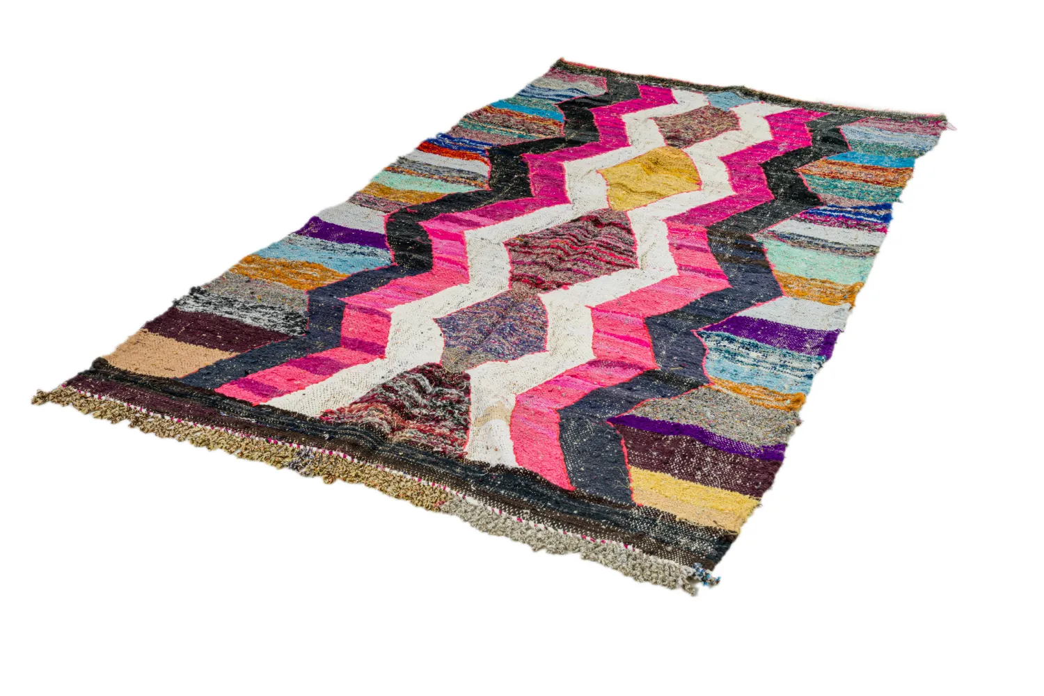 Tapis berbère marocain Boucherouite 150 x 255 cm