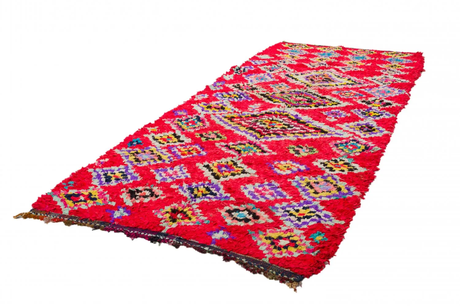 Tapis berbère marocain Boucherouite 320 x 130 cm
