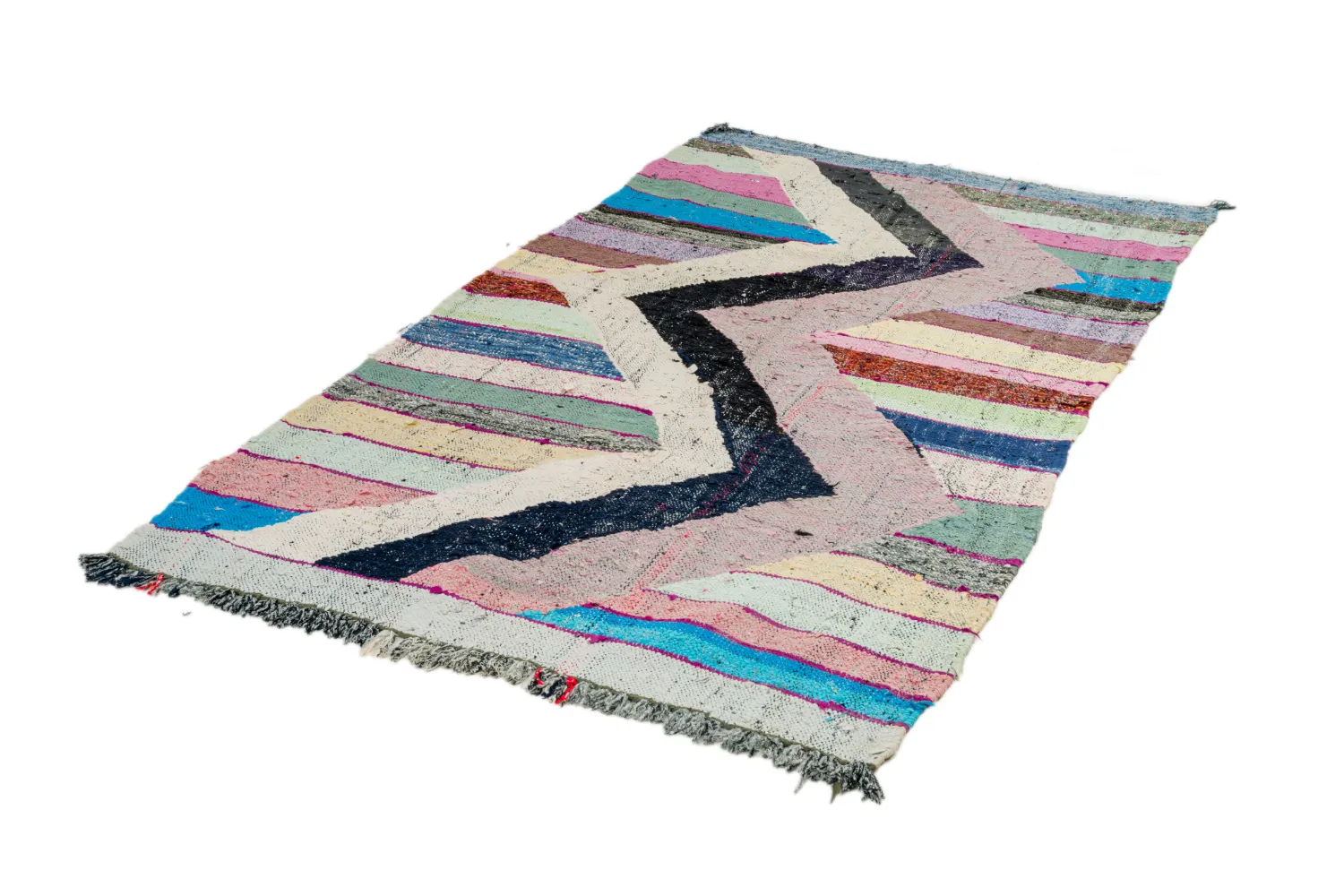 Tapis berbère marocain Boucherouite 130 x 230 cm