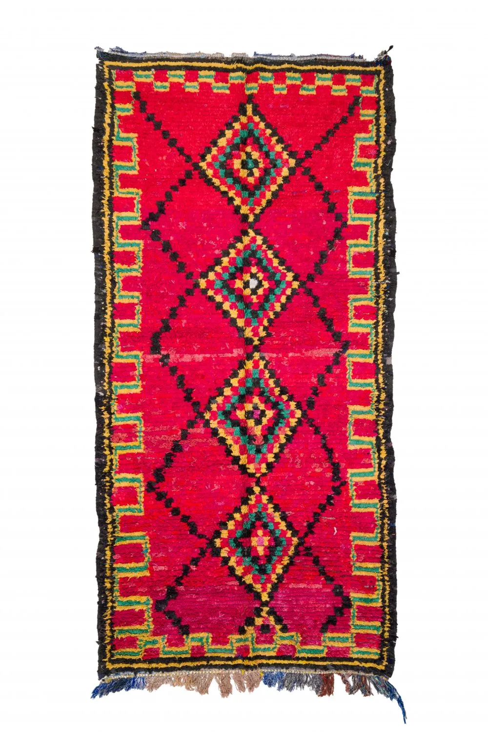 Tapis berbère marocain Boucherouite 340 x 165 cm