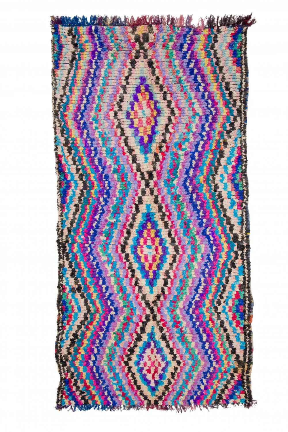 Tapis berbère marocain Boucherouite 305 x 155 cm