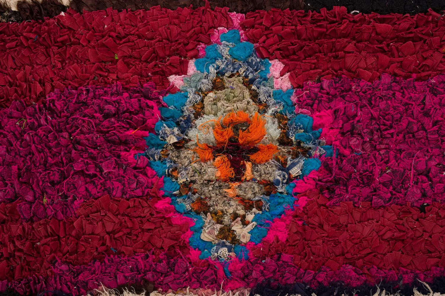 Tapis berbère marocain Boucherouite 145 x 305 cm